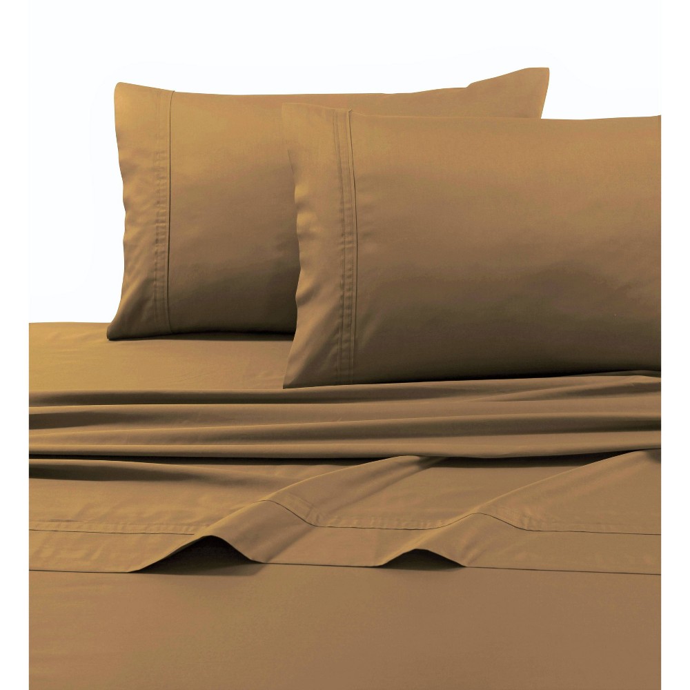 Photos - Bed Linen King 500 Thread Count 6pc Extra Deep Pocket Sateen Sheet Set Café - Tribec