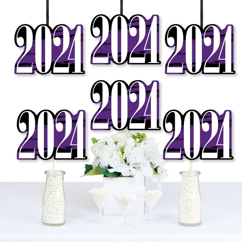 Big Dot of Happiness 2024 Purple Graduation Decorations - DIY Party Essentials - Set of 20, 1 of 6