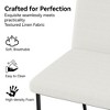 Vipbear 15.6"Hight Dining Chairs Set of 2, Modren Upholstered Linen Fabric Chairs with Backrest and Adjustable Metal Legs,White/Brown - 3 of 4