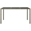 vidaXL Garden Dining Table Grey 59.1x35.4x29.5 in Poly Rattan - 3 of 4