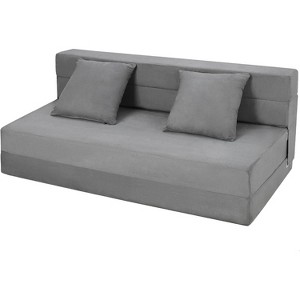 Folding Sofa Bed, Foldable Couch Bed with Pillow, Convertible Sleeper Chair Folding Sofa Mattress, Futon Floor Couch with Memory Foam Cover - 1 of 4