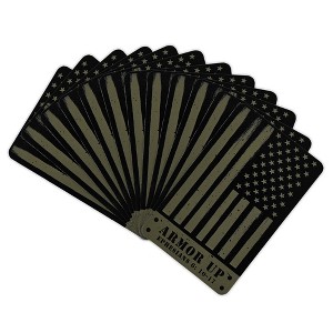Dicksons Flag Armor Up, Ephesians 6: 10-17, Black/Green 3.8 x 2.5 Inch Laminated Cardstock Pocket Card Bookmark; Pack of 12 - 1 of 3