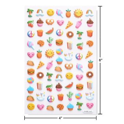 72ct Cute Puffy Stickers