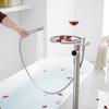 1-Handle Freestanding Floor Mount Roman Tub Faucet Bathtub Filler With Hand Shower and Storage Tray - 4 of 4