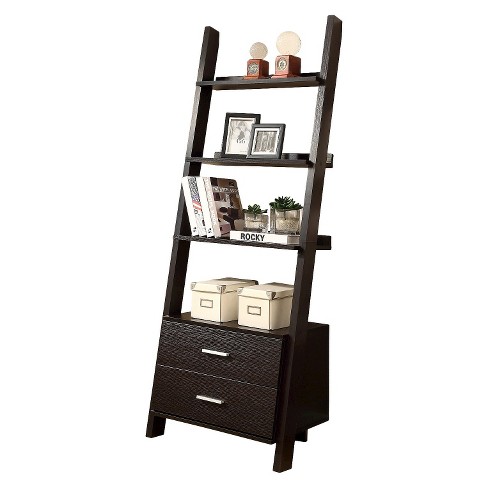 69 Ladder Bookcase With Drawers, Bookcase With Drawer At Bottom