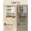 Farmhouse Wall-Mounted Cabinet with Barn Doors, 18.1x24 Inch Medicine Storage with Adjustable Shelf and Towel Bar, Rustic White - 3 of 4
