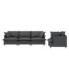 NicBex Couches for Living Room 3pc L-shaped Sectional Sofa Modern Chenille Upholstered Sofa Couch with Movable Ottoman - 3 of 4