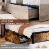 Coucheta King Bed Frame with Storage Headboard, Wooden Bed Frame with 4 Drawers, Storage Bookcase & King Size Platform Bed with Strong Metal Support - 3 of 4
