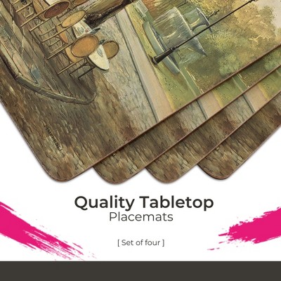 Parisian Scenes Hardboard Placemats Set of 4