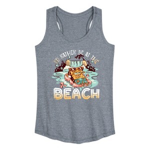 Women's - SpongeBob SquarePants - Rather Be At Beach Graphic Racerback Tank - 1 of 4