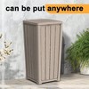 CAVINAS Weatherproof Trash Can, Outdoor Waterproof & UV Resistant Bin with Trash Bag Lock Design, Wood-Like Finish - 2 of 4