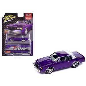 1987 Buick Regal T-Type Purple Metallic Limited Edition to 3600 pieces Worldwide 1/64 Diecast Model Car by Johnny Lightning - 1 of 3
