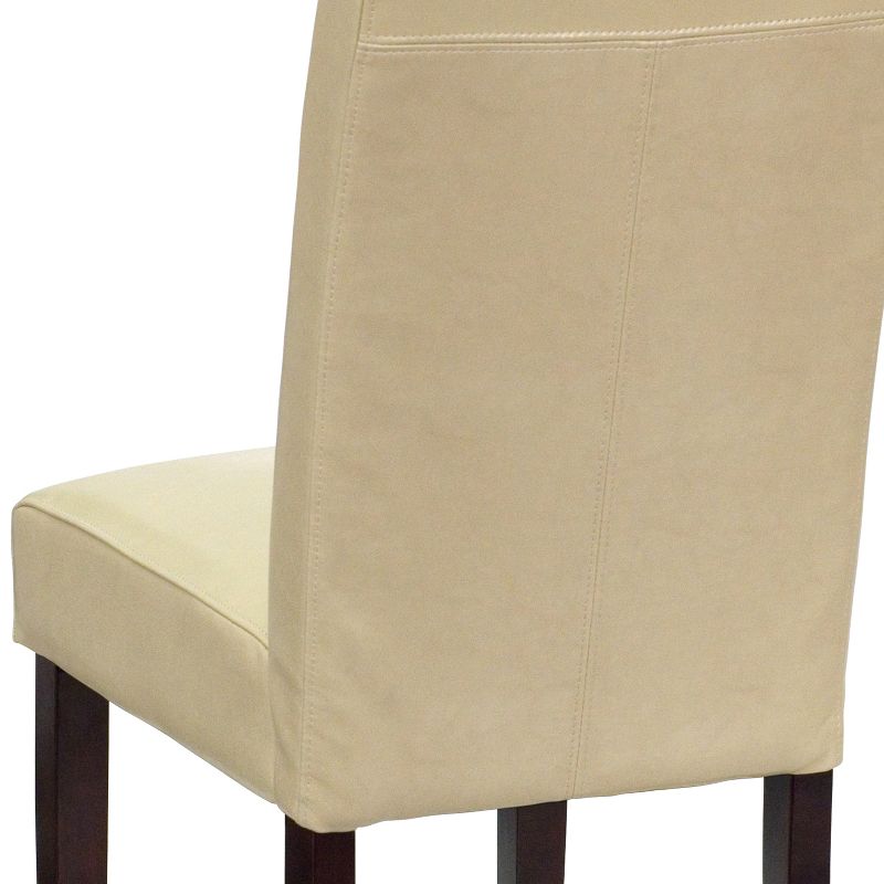Flash Furniture Traditional LeatherSoft Upholstered Panel Back Parsons Dining Chairs, 6 of 12