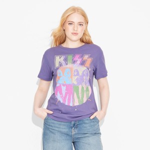Women's KISS Short Sleeve Graphic T-Shirt - Purple - 1 of 3