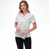 Anna-Kaci Women's Sequin Short Sleeve Top with Satin Trim V-Neckline and Rolled Cuffs - 4 of 4
