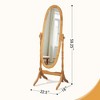 Dolonm Queen Anne Style 16 in. W x 59.25 in. H Floor Mirror Standing Mirror Tilting Oval Wood Full Length Mirror - 4 of 4
