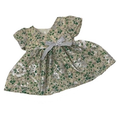 Doll Clothes Superstore Baby Doll Green and Silver Fancy Dress