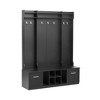 Homy Casa Entryway Hall Tree with Storage Bench, Shelves, and Coat Hooks for Mudroom or Hallway, Black - 2 of 4