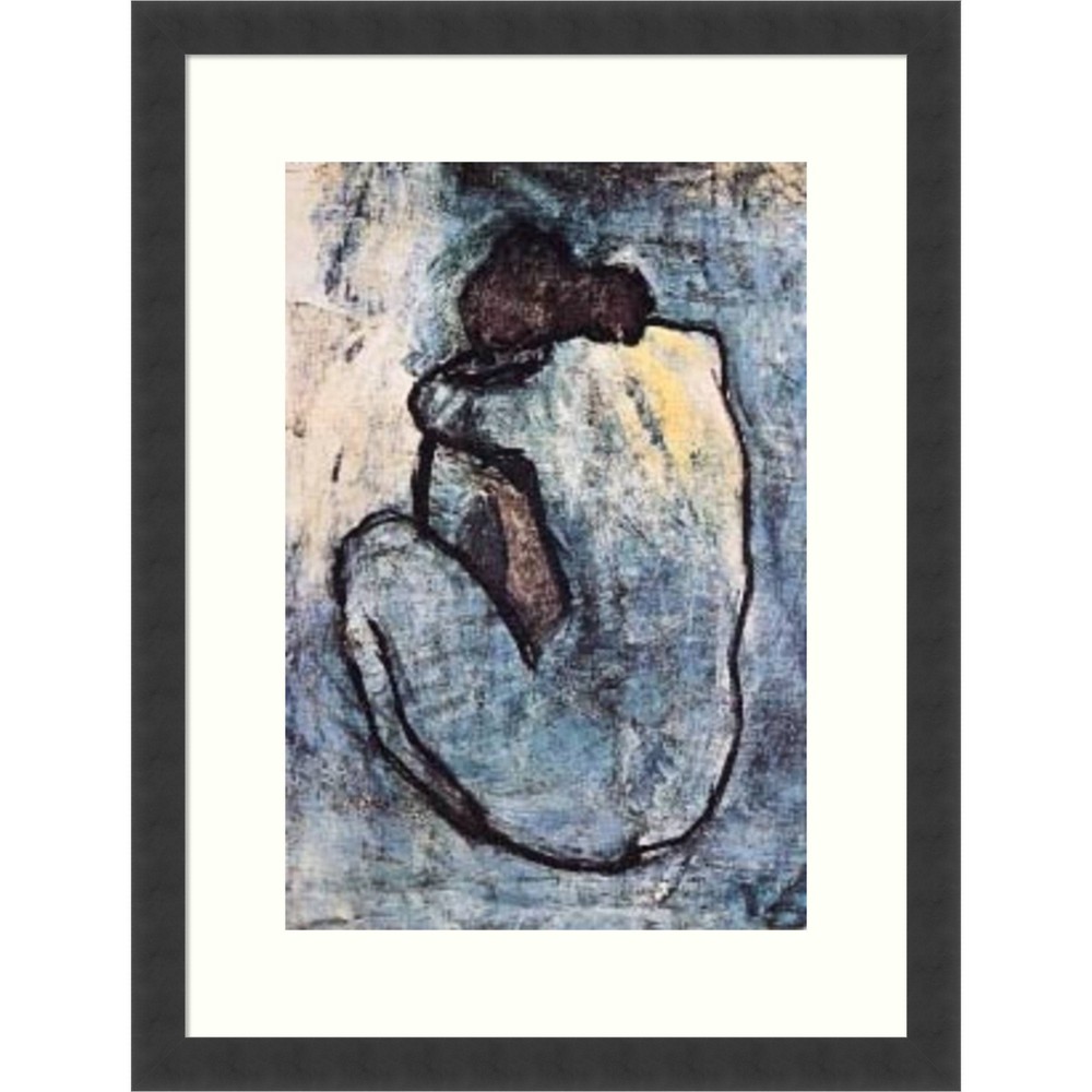 Photos - Other interior and decor 16" x 20" The Blue Nude 1902 by Pablo Picasso Framed Wall Art Print - Aman