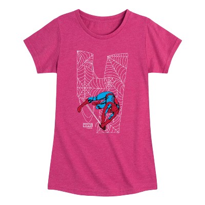 Marvel Spidey 4Th Birthday Fitted Short Sleeve Graphic T-Shirt - Heather Fuchsia - 4T