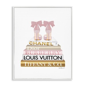Stupell Industries Pink Gold Heels Bookstack, 16" x 20" - 1 of 4