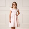 Hope & Henry Girls' Cap Sleeve Special Occasion Sateen Flower Girl Dress with Embroidered Hem, Kids - image 4 of 4