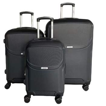 IZOD Regina Expandable ABS Hard shell Lightweight 360 Dual Spinning Wheels Combo Lock 3 Piece Luggage Set