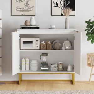 Modern Sideboard Buffet Cabinet with Storage,31.5"Wood Accent Storage with Doors&Adjustable Shelf,Console Table for Dining Room Hallway Entryway - 1 of 4