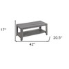 HomeRoots Set of Three 42" Gray Coffee Table With Shelf - 3 of 4
