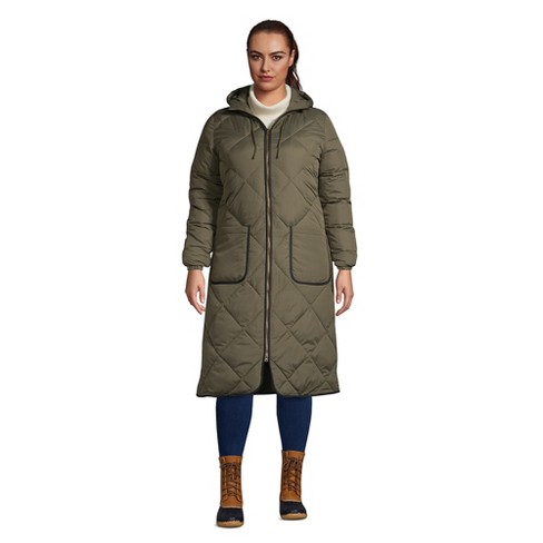 lands end quilted maxi primaloft thermoplume coat