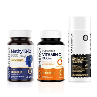 OXYENERGY Methyl B12, Shilajit & Vitamin C Bundle