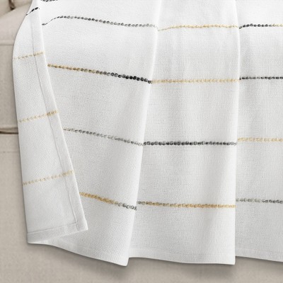 Contemporary Ombre Stripe 50"x60" Yellow & Gray Cotton Throw