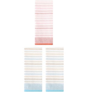 REGALWOVEN 3 Pack Striped Pattern Cotton Bathroom Decorative Hand Towels for Face Hair 13" x 27" - 1 of 4