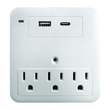 CIAO Tech 1 USB Ports 1 TYPE C Output 3 Outlets 3.0A Rapid Charge Wall Tap