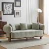 Christopher Knight Home Kai 82 " Rubberwood Boucle Upholstered 3 Seater Curved Sofa Light Green - 2 of 4