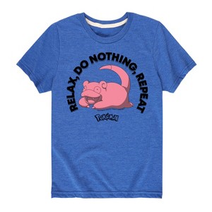 Boys' - Pokémon - Slowpoke Relax Do Nothing Repeat Short Sleeve Graphic T-Shirt - 1 of 4