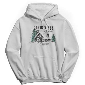 Rerun Island Men's Christmas Cabin Vibes Long Sleeve Graphic Cotton Hoodie