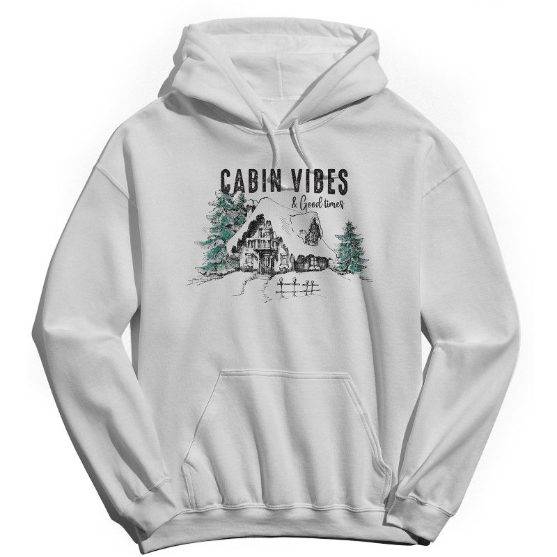 Rerun Island Men's Christmas Cabin Vibes Long Sleeve Graphic Cotton Hoodie, 1 of 2