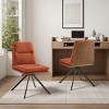 Art Leon Modern Fabric 360 Degrees Swivel Armless Office Chairs with Metal Legs, Set of 2 - 3 of 4