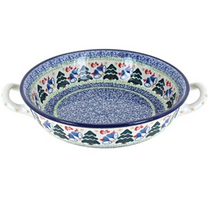 Blue Rose Polish Pottery 419 Ceramika Artystyczna Small Round Casserole with Handles - 1 of 1