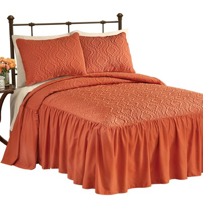 Collections Etc Elegant Clara Textured Design Ruffled Skirt Bedspread ...
