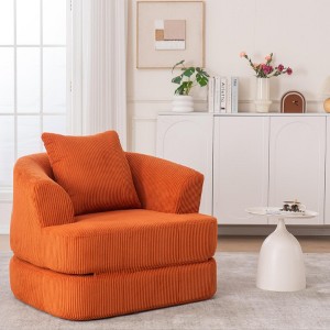 Dolonm Foldable Recliner Chair with Memory Foam - Portable Corduroy Lounger, No tools required，For Apartments/Balcony/Cafe - 1 of 4
