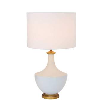 Ceramic Table Lamp with Linen Shade Cream - Storied Home