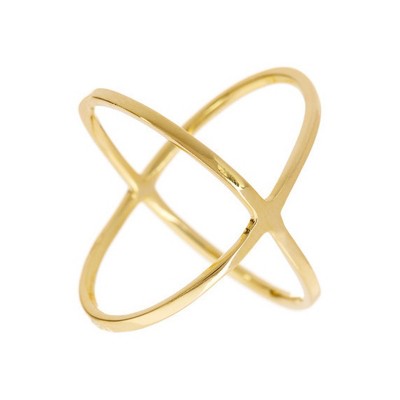 SHINE by Sterling Forever Essential Sterling Silver 14K Criss Cross Ring