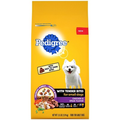 Pedigree with Tender Bites Chicken, Vegetable, Steak and Beef Flavor Dry Dog Food for Small Dogs - 3.5lbs