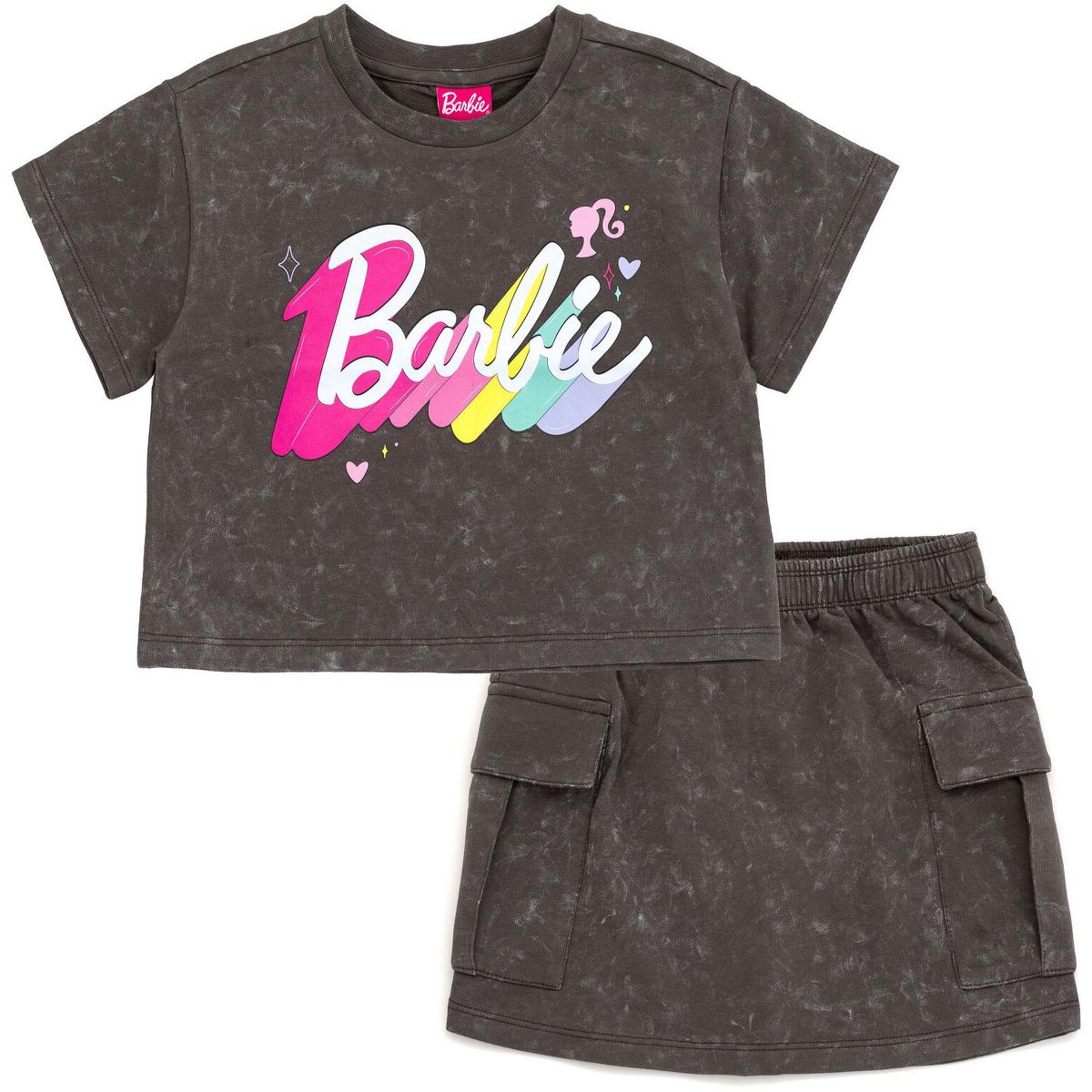 Barbie Girls' 2-Piece Tee and Skirt Set Little Kid to Big Kid