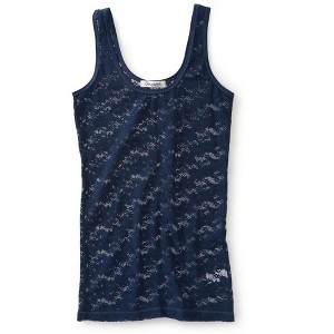Aeropostale Womens Sheer Lacey Tank Top, Blue, Small - 1 of 1