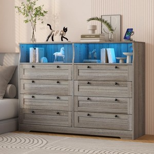 8 Drawer Dresser for Bedroom, 55" Tall Modern Chest with Storage Organizer for Living Room, Hallway, Entryway - 1 of 4