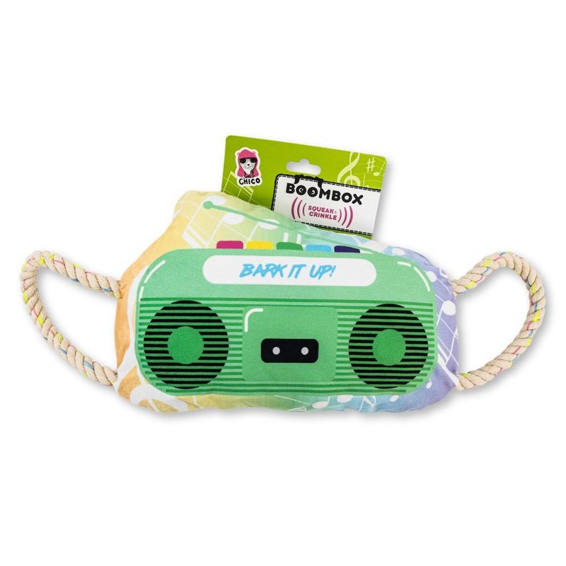 American Pet Supplies 12-Inch Retro Boombox Plush Dog Toy with Crinkle and Squeak Features, 3 of 6