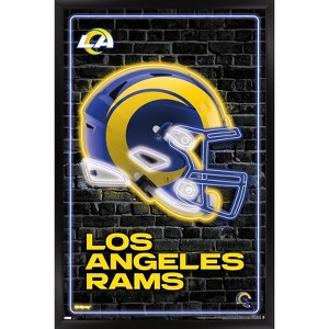 Trends International NFL Los Angeles Rams - Neon Helmet 23 Framed Wall Poster Prints - 1 of 4